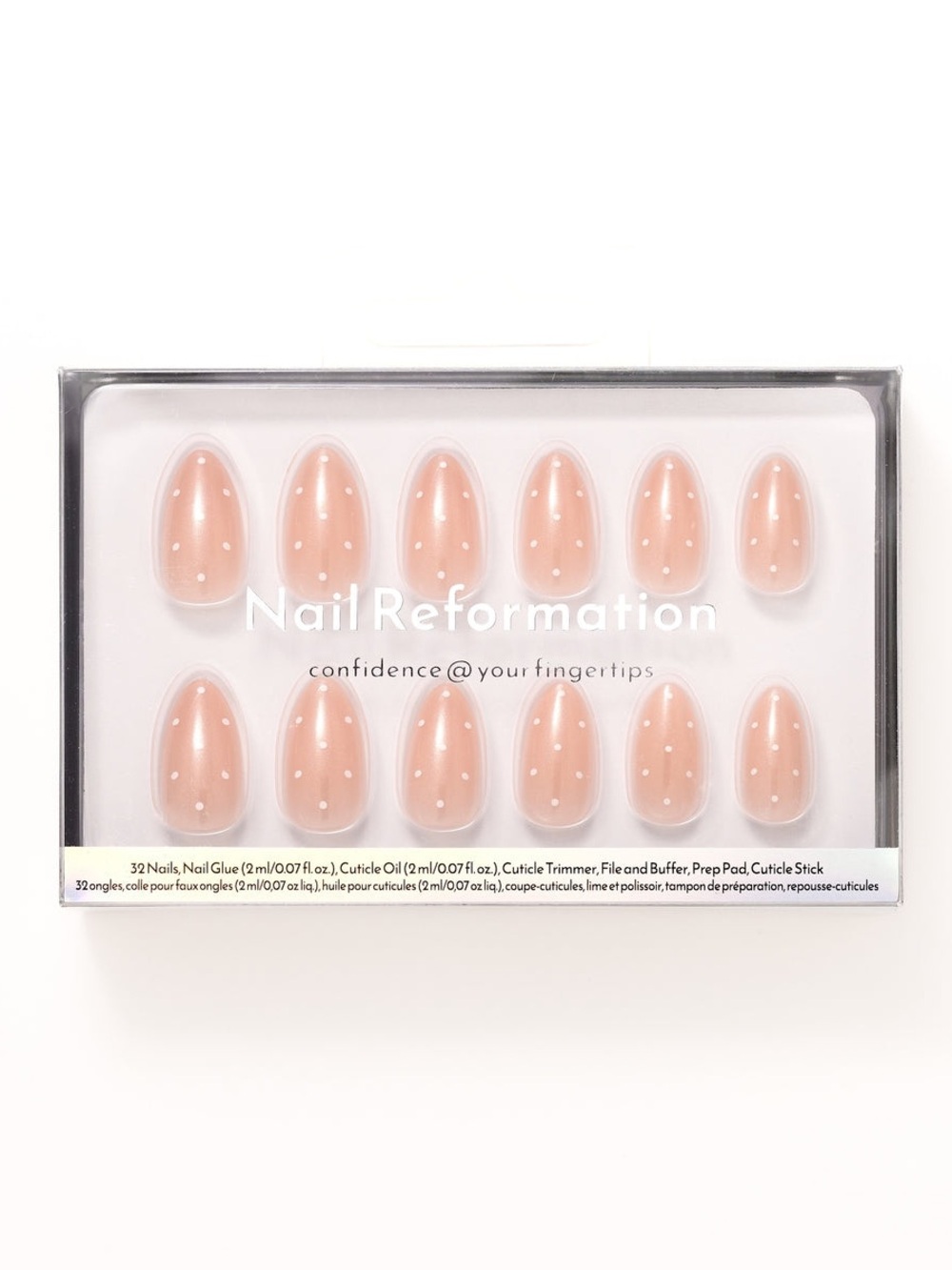 2 for $24 - Nail Reformation Press-On Nails - Milk Dots